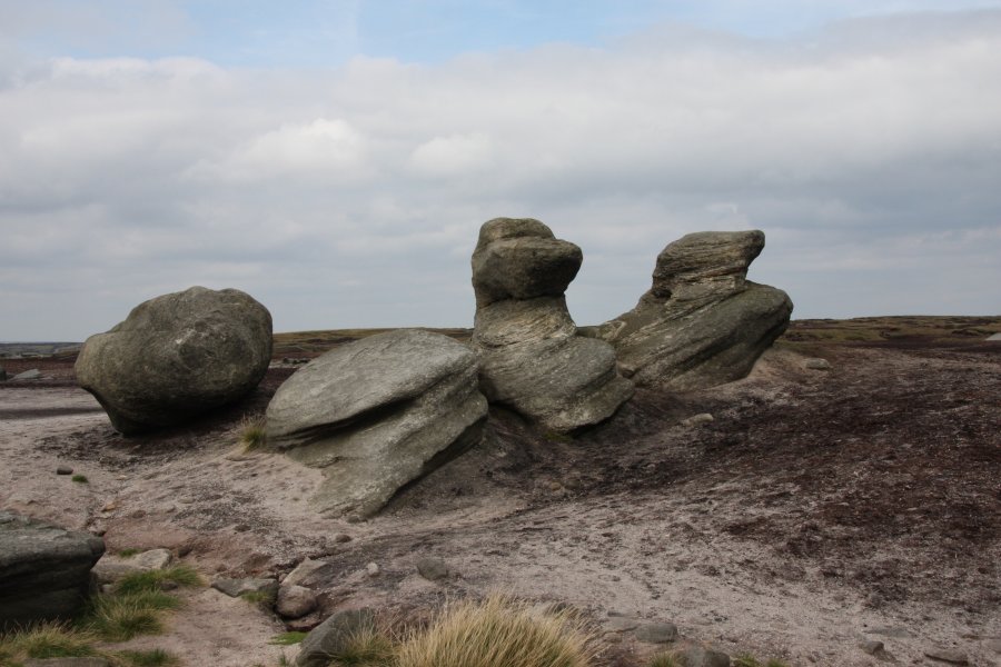 erosion of rocks. Wind eroded rock outcrop at